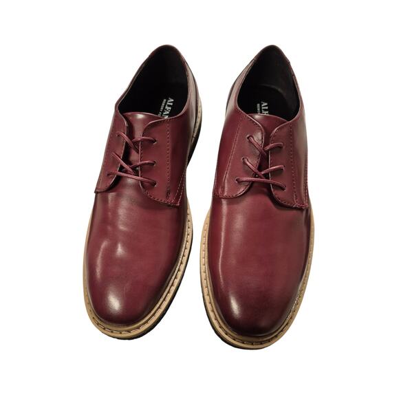 Alfani Men Plain Toe Oxfords Lincoln Size US 9M Wine Red Faux Leather main image 9
